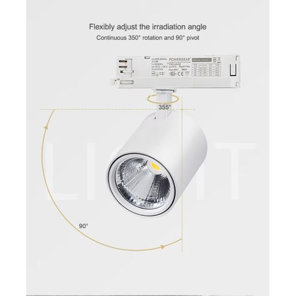 3000K-6000K Directional Integrated LED Track Light Gu10 30W 40W AC85-265V
