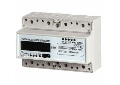 Energia ativa do medidor do KWH do trilho do ruído da exposição de 3P4W LCD que mede 5(100) uma grande corrente