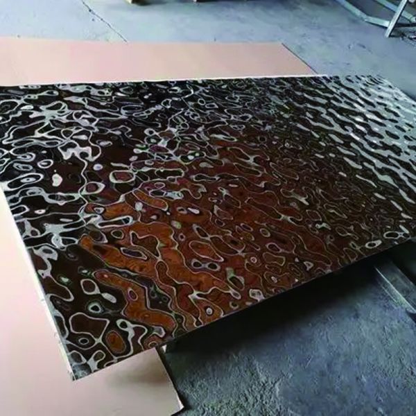 410 Mirror Gold Water Effect Staninless Steel Sheet for Decorative Water Ripples Processing Provide Steel Process Servive