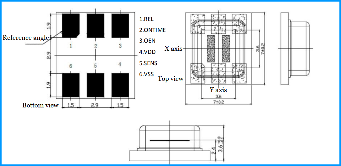 Датчик модуля 6Pin Pyroelectric SMDTemperature датчика P816A 20μA PIR