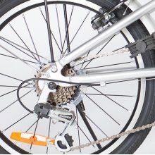 Silver Electric Folding Bike Lightweight Adjustable Two Wheel Electric Bike