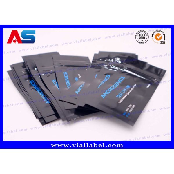 Tablet Aluminum Stand Up Pouch Plastic Blister Packaging 9 * 6 cm Black Color aluminium foil ziplock bag