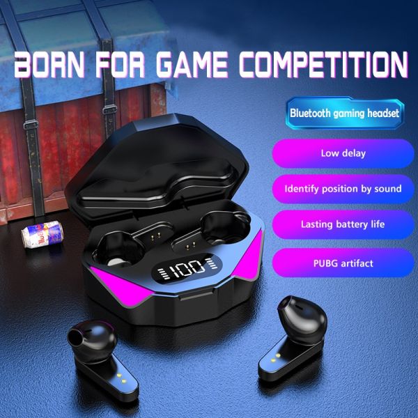 NO Touch Screen Waterproof Sport Wireless Earphones TWS Wireless BT Game Earbuds with LED Display and Stereo Sound