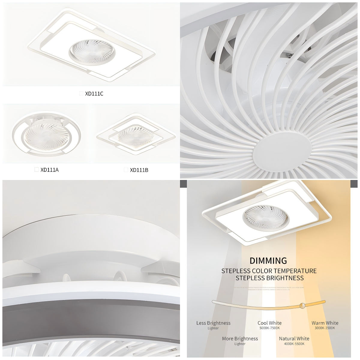 Fábrica mayorista de 90cm Rectángulo moderno ventilador de techo LED control remoto montaje de lavado sin cuchilla para sala de estar dormitorio Invisible de los niños