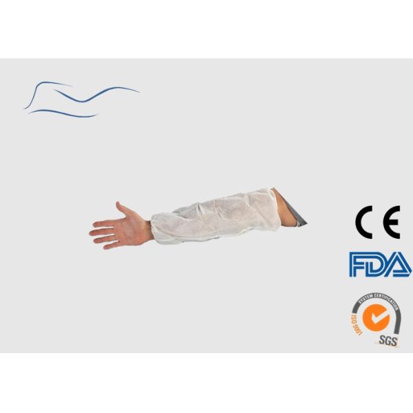 Polypropylene White Arm Sleeve , Lightweight Disposable Arm Sleeve Cover