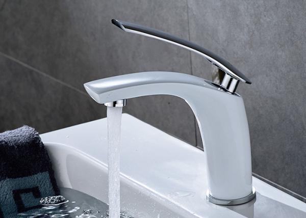 ROVATE Single Handle Bathroom Faucet , Modern Bathroom Faucets White Painting