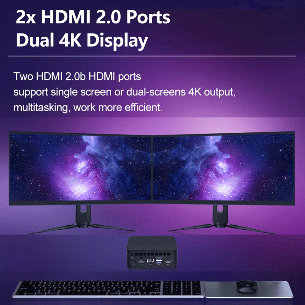 Intel Alder N Lake N95 Mini Computer Dual HDMI Single LAN DDR4 16G Mini PC portátil