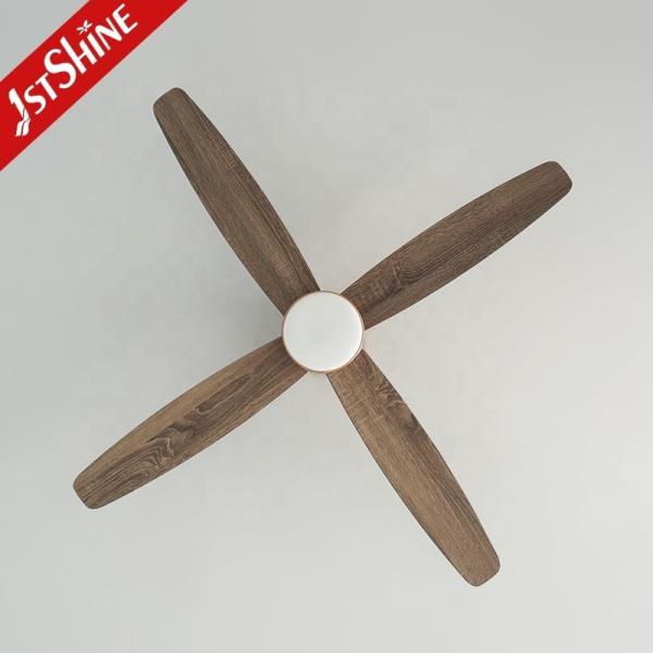Low Profile 4 MDF Blades LED Ceiling Fan com controle inteligente e CCT 3000K/4500K/6000K