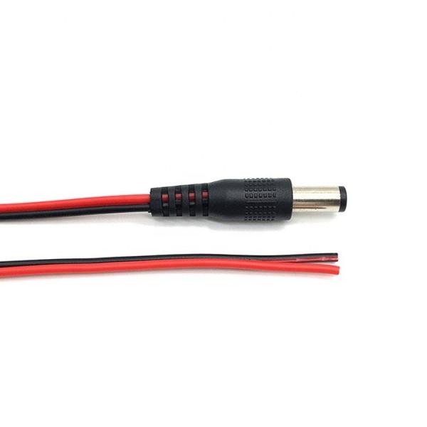 Red Black DC Male 5.5x2.1mm Barrel Jack to Stripped Open Bare End Tinned Wire Cable