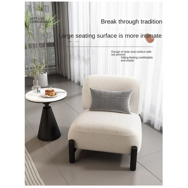 Wholesale Comfortable Modern Eco-Friendly Lamb Fleece Fabric Single Leisure Sofa Chair Set High-resilience Sponge for Bedroom