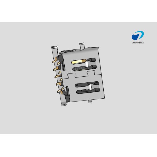3.0MM USB A TYPE 9PIN FEMALE DIP SUNK PLATE MOUTH Gold-Plated BLACK
