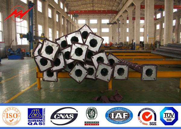 Q235 Singal Arm Steel High Mast Light Pole 6 Meters With 15 Years Warranty Time
