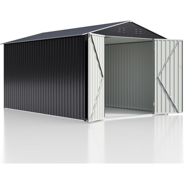 Waterproof 8 x 12 FT Metal Garden Shed with 4 Vents and Durable Design from AJUNION