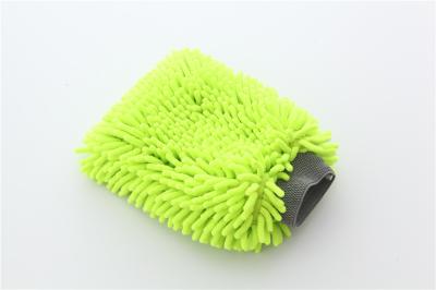 Green color high quality double side microfiber chenille car cleaning detailing house cleaning wash mitts/gloves