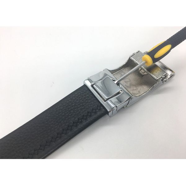 Black 140cm Mens Genuine Leather Belt With Alloy Buckle