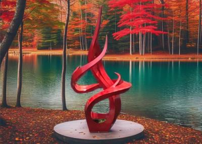 Modern Outdoor Stainless Steel Flame Sculpture Custom Large Painted Metal Art