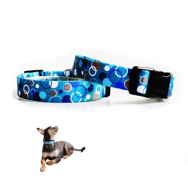 C606 Wholesale Luxury Pattern Adjustable Floral Nylon Decorative Dog Products Custom Logo Dog Collar