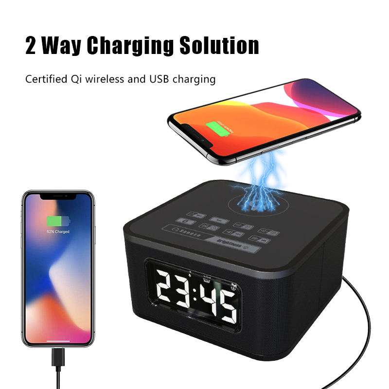 Радио FM с беспроводным зарядным устройством и зарядным устройством USB