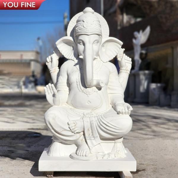 Classic Hand Carved Geneisha Hindu God Statue Marble