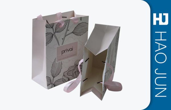 Recycled Cardboard Shopping Bags With Handle , Kraft / Coating Paper