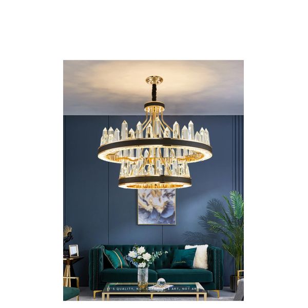 JYLINGTING lujo cristal lámpara de araña de boda europea nuevo diseño negro LED círculo iluminación cuadrado oval medio decoración de la boda moderno colgante luz