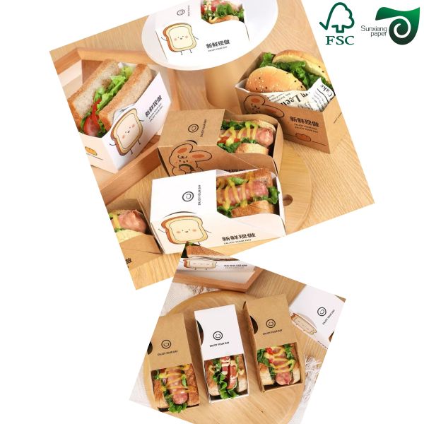 FSC 300gsm Brown Unbleached Kraft Paper Board Roll  70cm Width For Fast Food Packaging
