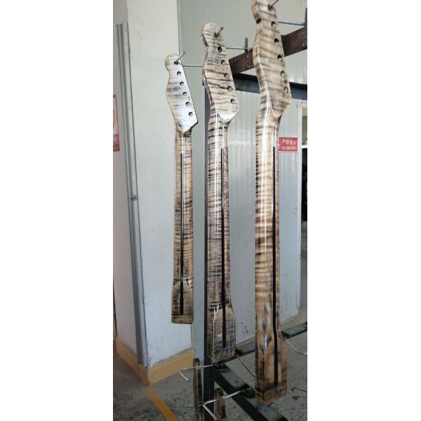 Custom Grand Paddle Guitar Headstock Unfinished Roasted Maple ST Guitar Neck Electric Acoustic Guitar Accept Kinds OEM
