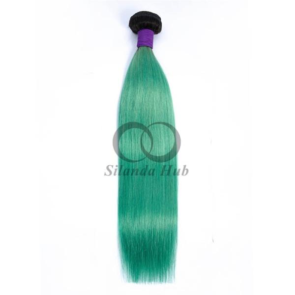 #T1B/Green Straight Remy Human Hair Bundles Sew In Weave Bundles Brazilian Bundle Deals