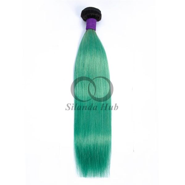 #T1B/Green Straight Remy Human Hair Bundles Sew In Weave Bundles Brazilian Bundle Deals