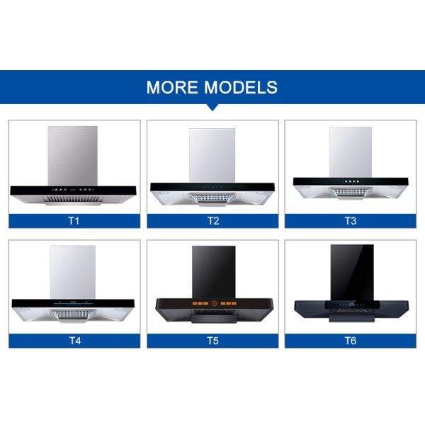 Touch Switch Kitchen Electric Modern Stylish Extractor T Shape Cooker Hood Range Hoods