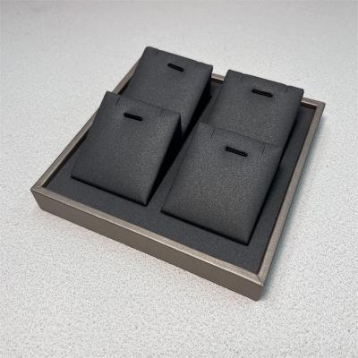 Ring Earring Pendant Necklace Jewelry Trays Displays PU Wooden Jewelry Exhibition Display