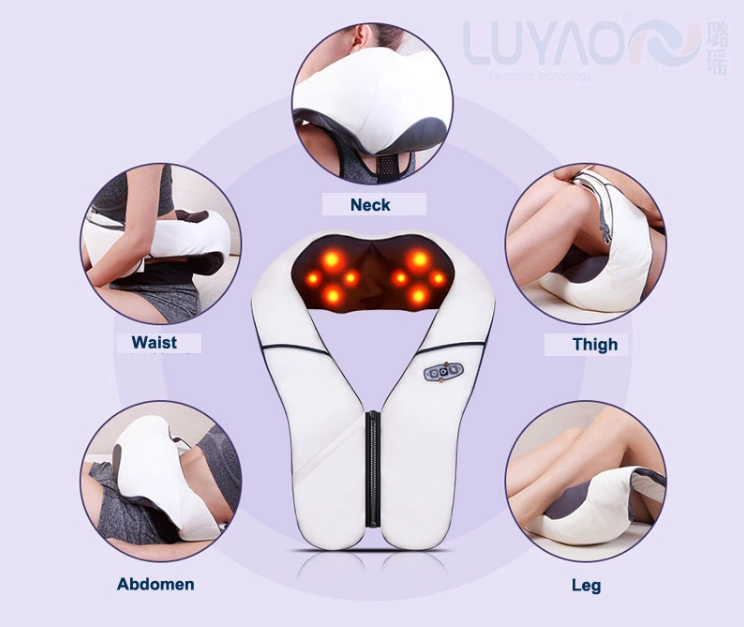 Intelligent PU Shiatsu Neck Shoulder Massager Positive And Reserve Zipper Merge