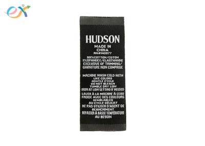 Black Label White Words Clothing Brand Labels Polyester Fabric Straight Cut
