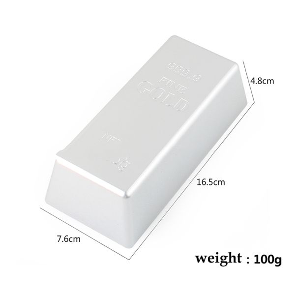 Fine Paper Weight Game Fancy Party Table Decor Plastic Gold Bullion Bar For Kids Toy Gift