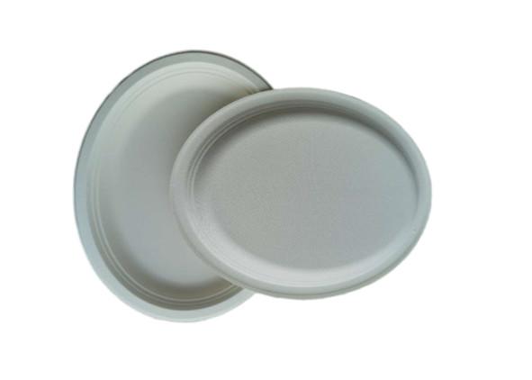 12 Inch  Oval Dinner Biodegradable Sugarcane Bagasse Plates