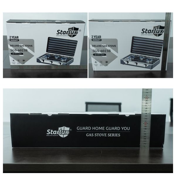 Europe Type Stainless Steel 3 Burner Outdoor Stove Portable With Cover