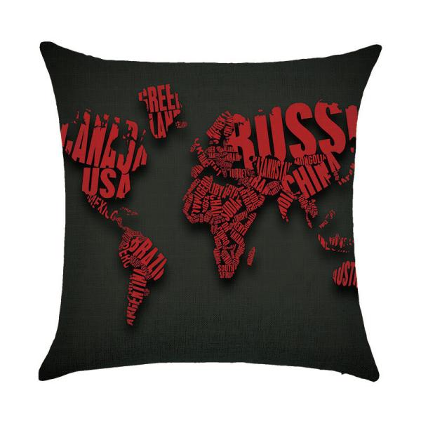 Throw Pillow cushion Covers, Decorative Pillowcase for Home Sofa Bedding Couch,Cotton Linen Map Pillow Covers