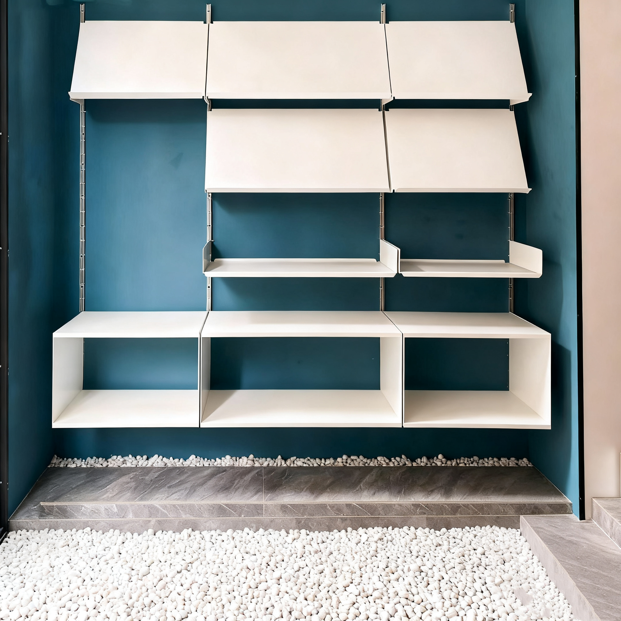 2026 New High-End Aluminum Varnished Float Minimalist Wall Shelf and Drawer with Coating Wall Mounted Kitchen Storage