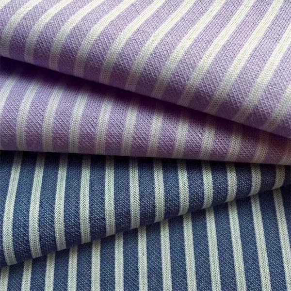 Эластичная ткань 35 полиэстер 65 хлопок 80s, 100gsm Striped Джерси вяжет ткань