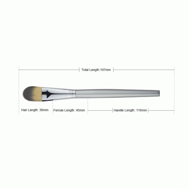 Professianal Fiber Hair Foundation Mask Brush With Copper Ferrule