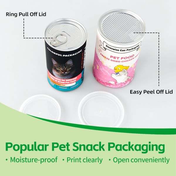 Empty Dog Cat Pet Snacks Paper Cans Packaging Food Grade Cardboard Tube Container