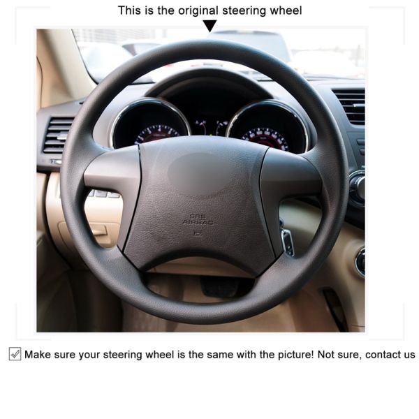 Hand Stitching Artificial Leather Custom Steering Wheel Cover for Toyota Kijiang Innova E J G V 2.0 AT 2.5 STD 2004-2014
