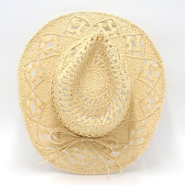 Breathable and Cool American Jazz Top Hat with Upside-Down Edge Hand-Woven Straw Hat