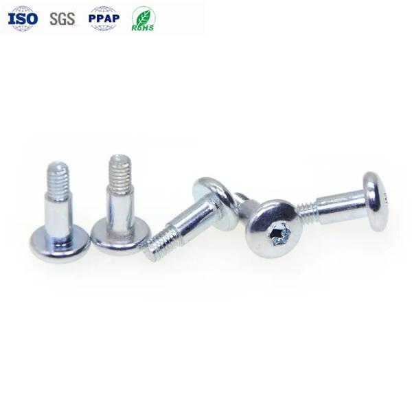 Torsión de hombro personalizada M4 * 15 de acero al carbono azul de zinc flor de ciruela ranura de la cabeza de la máquina Torsión de dientes