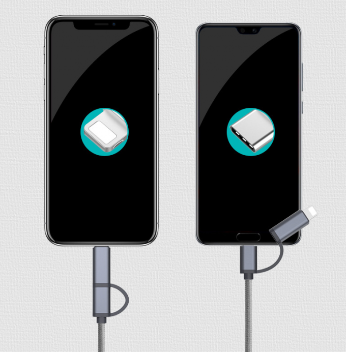 Magnetic Micro USB Data Transfer Cable 2 In 1  Charging For Iphone 6s 7 8 X