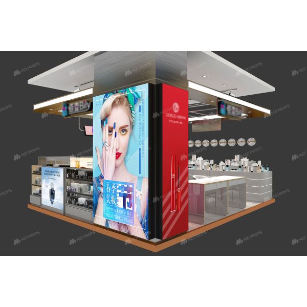 BKC025 Customized Cosmetic Kiosk Mall Space-Saving Beauty Kiosk Design for Makeup Store Interior Design