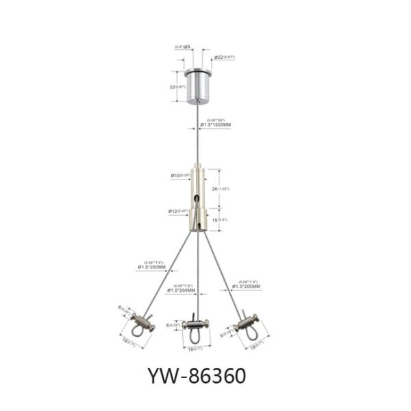 Adjustable Lighting Wire Suspension Kit With Two Srew Legs YW86359