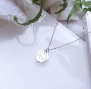 18 Inch Sterling Silver Heart Pendant Necklace Rhodium Plating