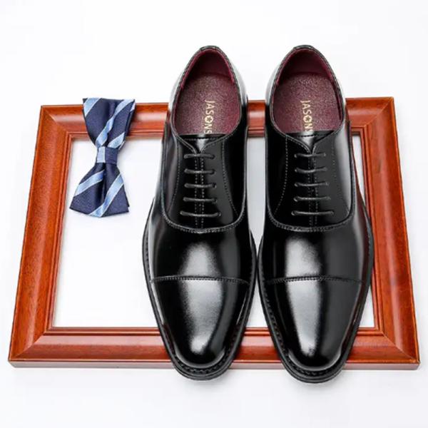 Genuine Leather British Lace Up Men'S Formal Dress Shoes Oxford No-Slip Business Shoes