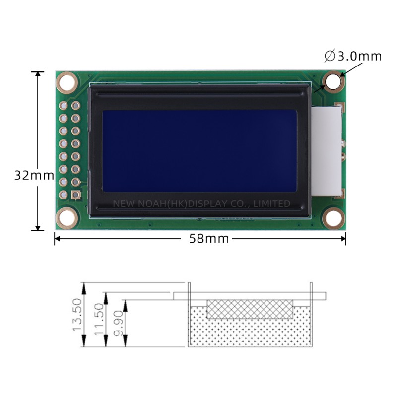 Russian Blue Film 0802B LCD Module 8*2 ST7066 In Stock Direct ShipPINg Multilingual Module